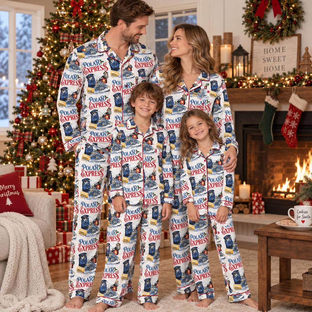 Polar Express Christmas Pajamas, Family Matching Pajama Set, Holiday Pajama, Christmas Gift For Family