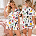 Button Eye Fantasy Pajamas, Yellow Raincoat Storybook PJs, Spooky Black Cat Sleepwear, Family Matching Pajamas, Kids Adults Pajamas