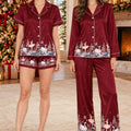 Cat Breeds Short Sleeve Satin Pajama Set