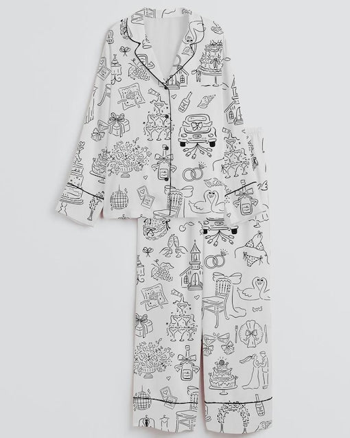 Going To The Chapel Pajamas Set, Custom We're Gonna Get Married PJS, Wedding Day Short Sleeve Sleepwear, Bridal Party Getting Ready Outfit
