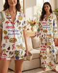 Mexican Summer Pajama Set, Fiesta Sleepwear, Cinco De Mayo PJs, Taco Tequila Loungewear, Vacation Gift