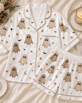 Spooky Season Pajama Set, Halloween Pajamas, Women's Halloween PJ Set, Cute Ghost Pajamas, Matching Family Pajamas, Fall Pajamas Gift