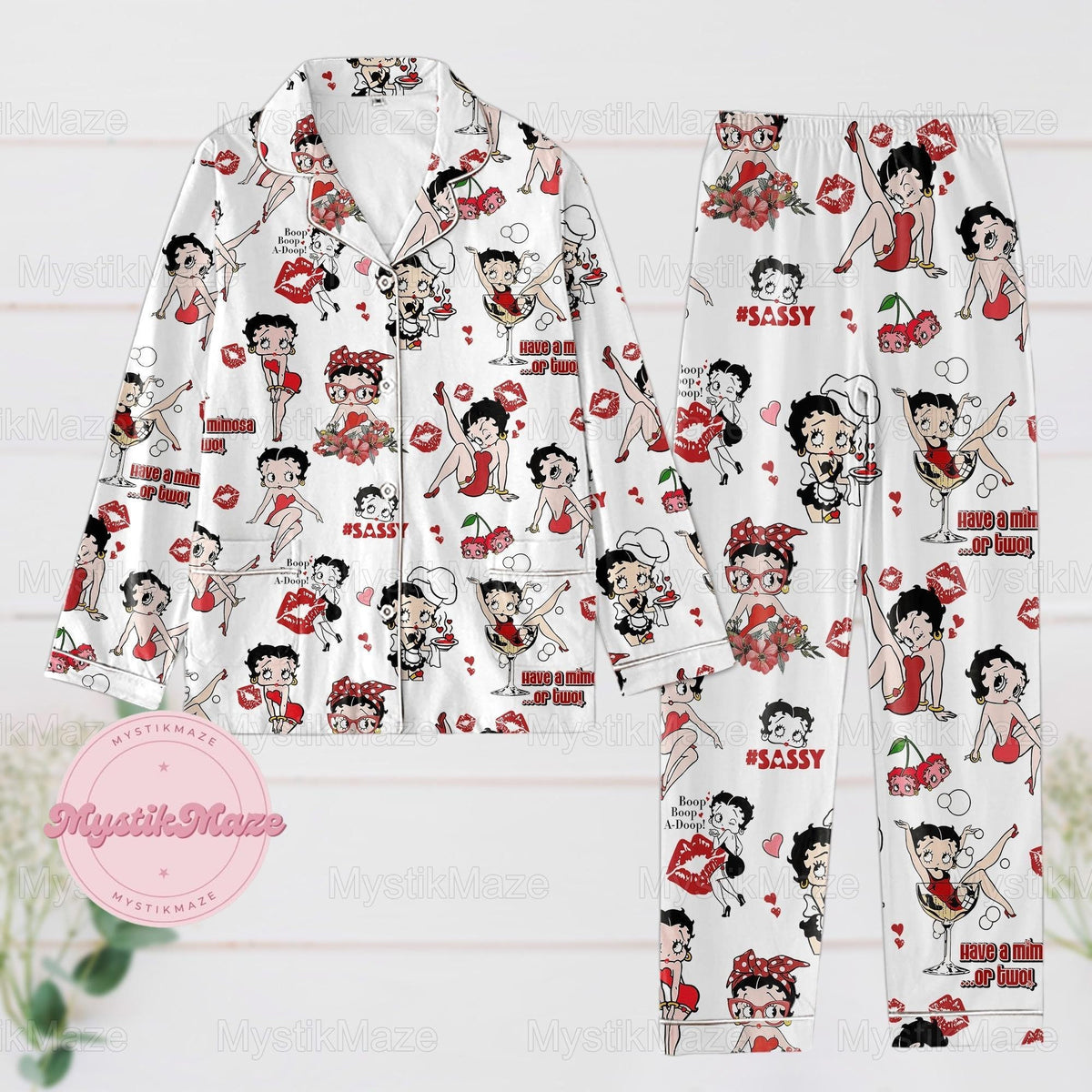 Christmas Betty Boop Pajamas Set, Betty Boop Matching Pajamas Set, Vintage Betty Boop Shirt, Betty Boop Womens Pajamas, Betty Boop Fan Gift