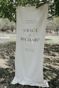 Fabric Wedding Welcome Sign, Personalised Wedding Welcome Sign, Fabric Sign, Custom Linen Wedding Sign, Welcome Sign