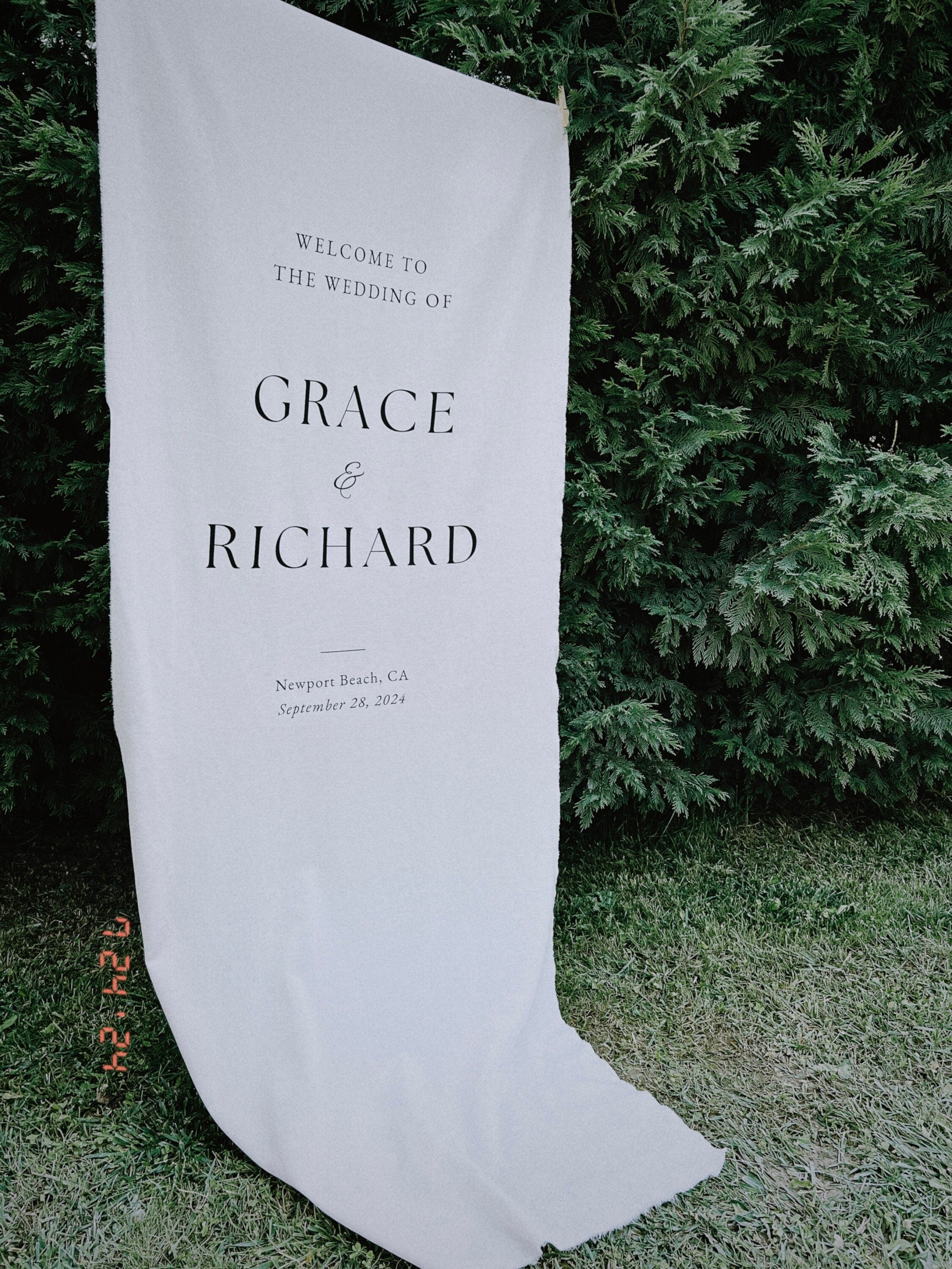 Fabric Wedding Welcome Sign, Personalised Wedding Welcome Sign, Fabric Sign, Custom Linen Wedding Sign, Welcome Sign