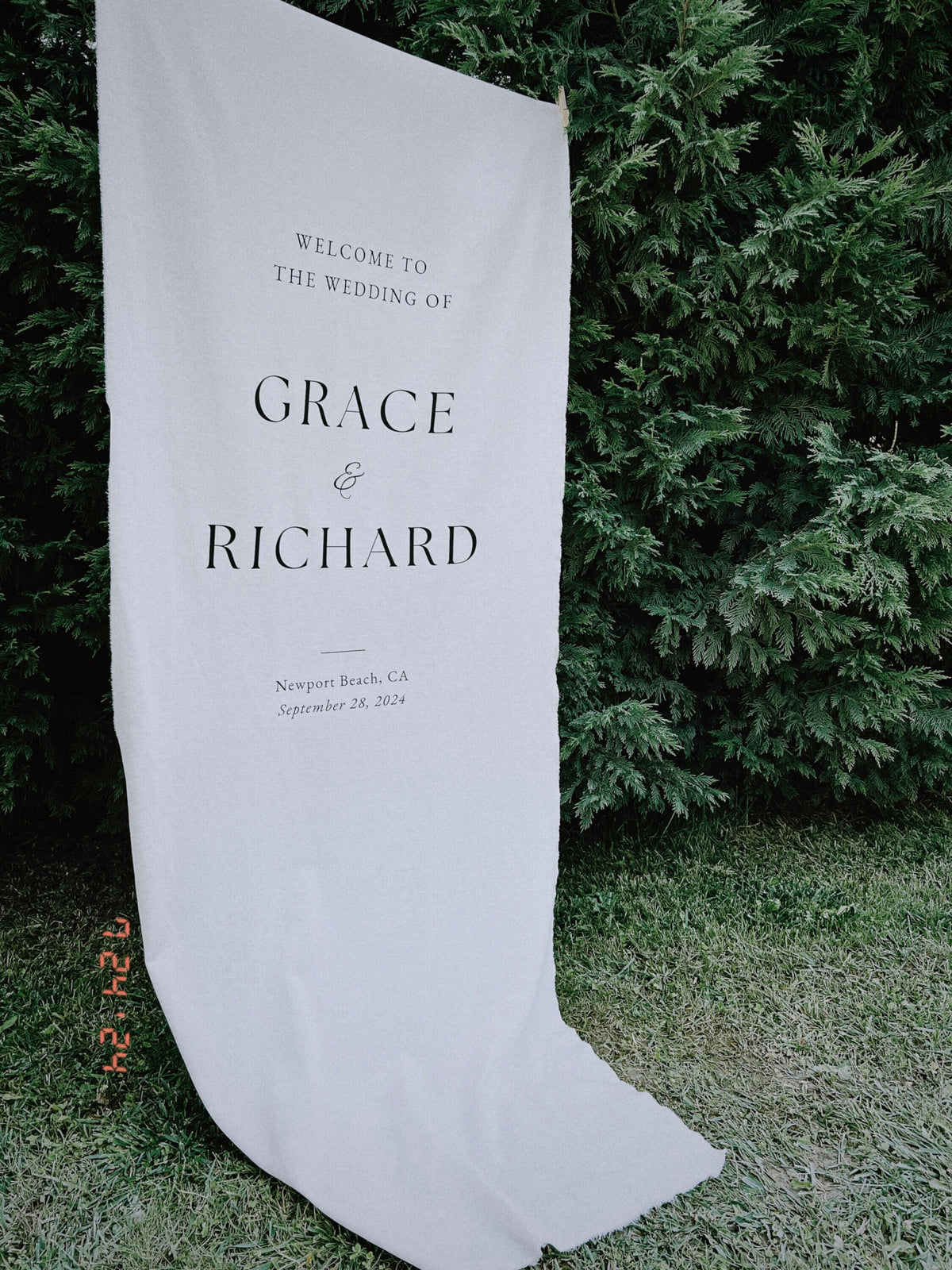 Fabric Wedding Welcome Sign, Personalised Wedding Welcome Sign, Fabric Sign, Custom Linen Wedding Sign, Welcome Sign