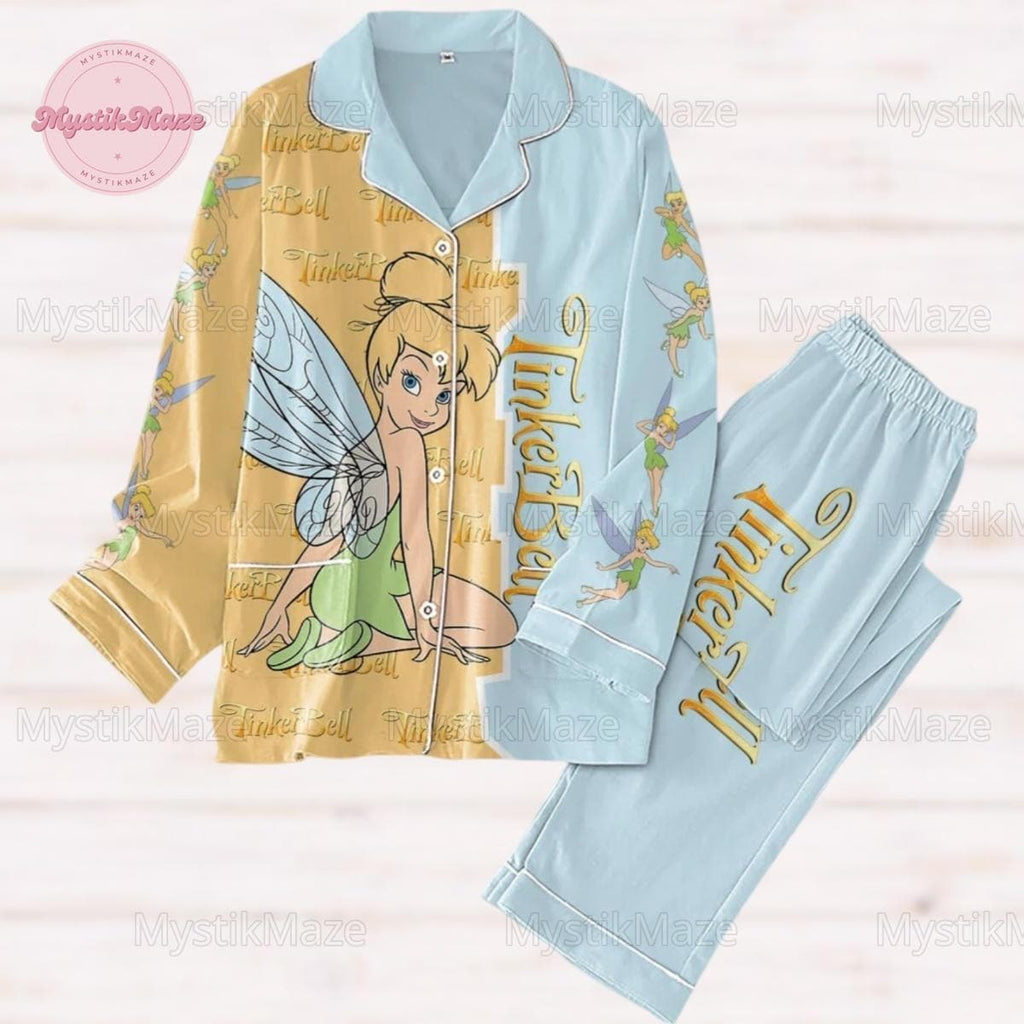Christmas Tinker Bell Pajamas Set, Tinkerbell Make A Wish Shirt, Magic Kingdom Disneyland Trip Pjs, Disney Set Of Pajamas, Gift For Fan