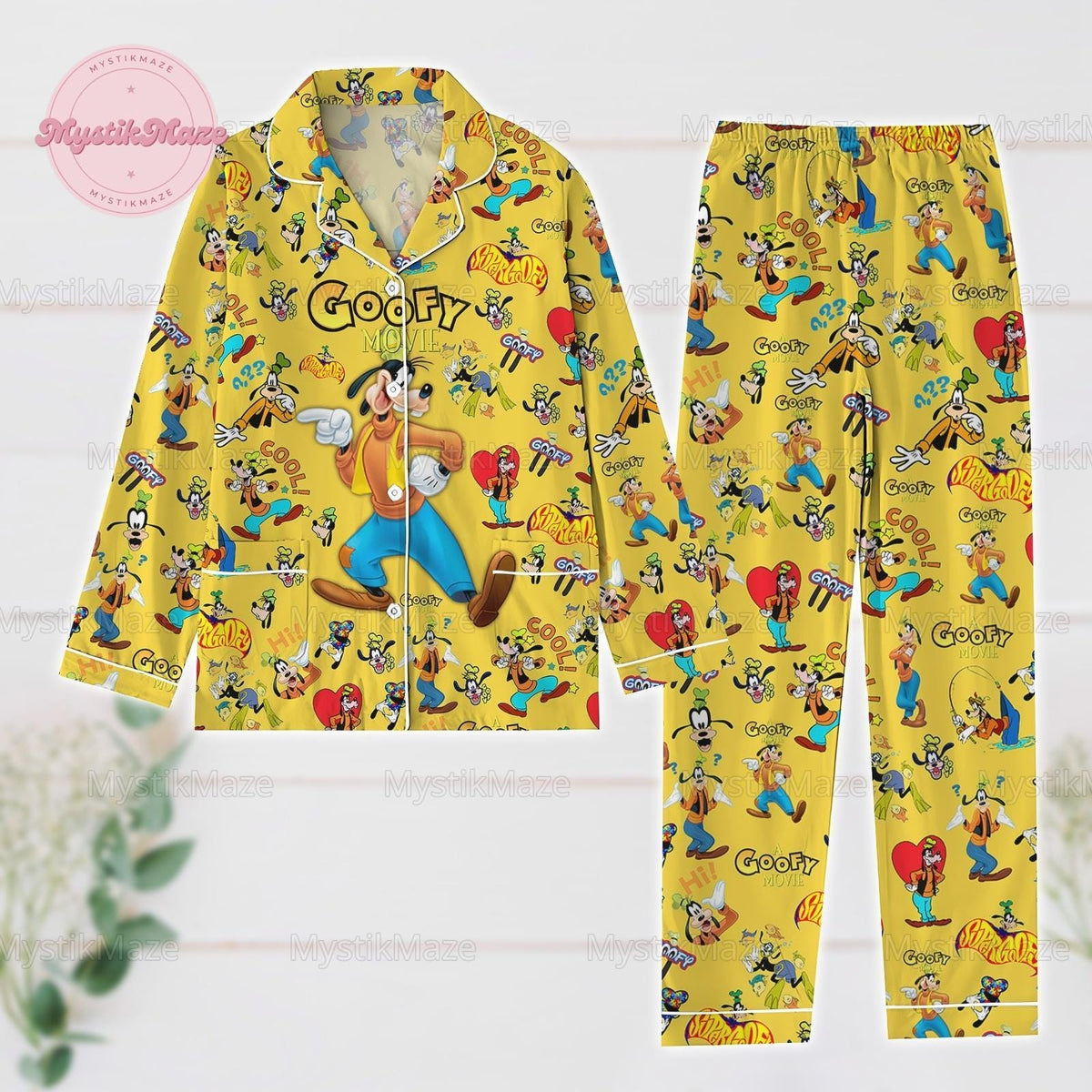 Christmas Goofy Pajamas Set, Magic Kingdom , Funny Goofy Dog Pajamas Family, Cartoon Movie Merch, Disney Trip Tee, Gift For Fan