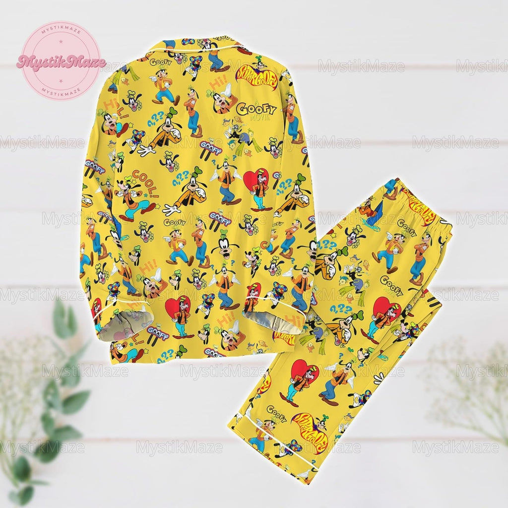 Christmas Goofy Pajamas Set, Magic Kingdom , Funny Goofy Dog Pajamas Family, Cartoon Movie Merch, Disney Trip Tee, Gift For Fan