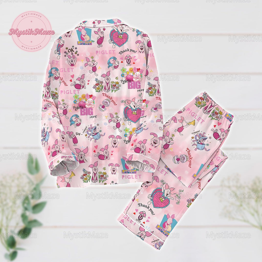 Christmas Piglet Pajamas Set, Cute Disney Winnie The Pooh Happy Piglet Shirt, Disneyland Vacation Holiday Trip Merch, Birthday Gift