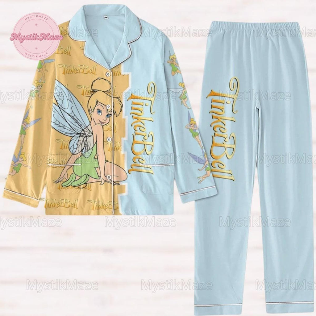 Christmas Tinker Bell Pajamas Set, Tinkerbell Make A Wish Shirt, Magic Kingdom Disneyland Trip Pjs, Disney Set Of Pajamas, Gift For Fan