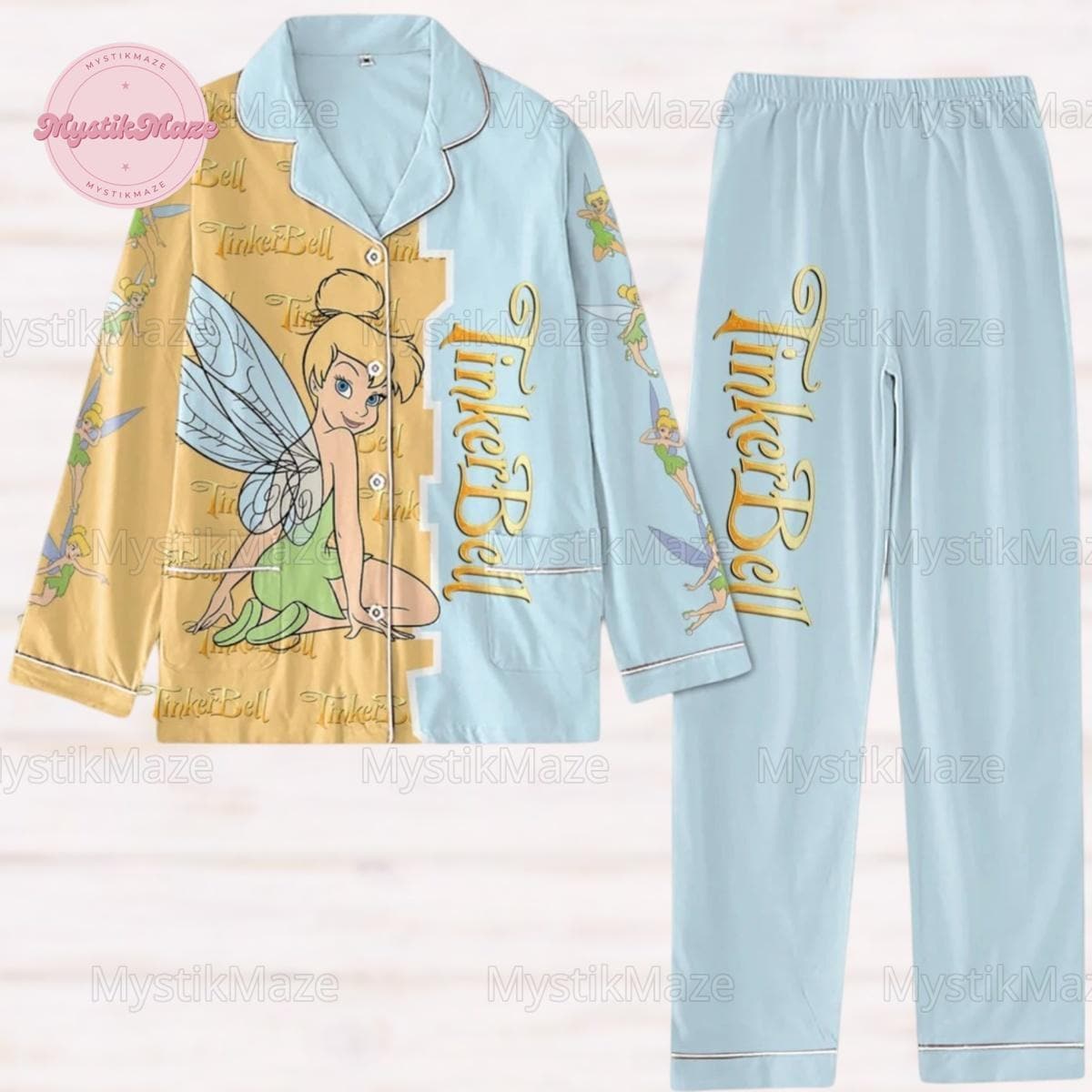 Christmas Tinker Bell Pajamas Set, Tinkerbell Make A Wish Shirt, Magic Kingdom Disneyland Trip Pjs, Disney Set Of Pajamas, Gift For Fan