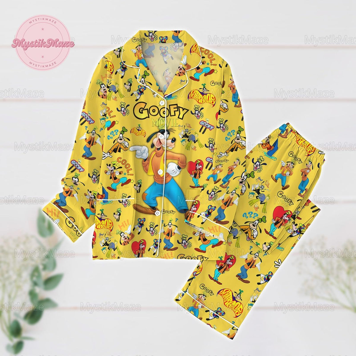 Christmas Goofy Pajamas Set, Magic Kingdom , Funny Goofy Dog Pajamas Family, Cartoon Movie Merch, Disney Trip Tee, Gift For Fan