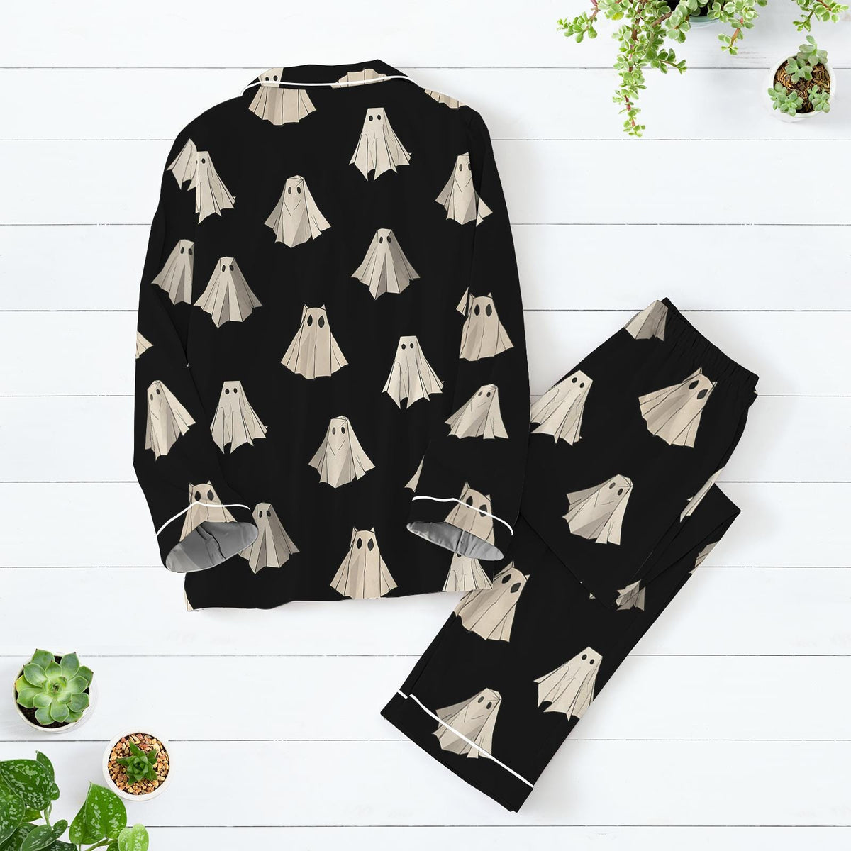 Halloween Pajamas, Boo Ghost Pajamas Set, Spooky Ghost Women Pajamas, Cute Ghost Holiday Pajamas, Fall Pajamas, Spooky Season Gift