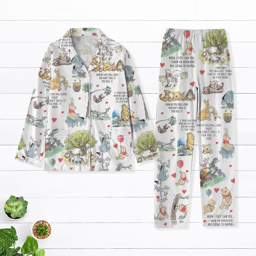 Vintage Winnie The Pooh Pajamas, Pooh And Friends Pajamas Set, Tigger Eeyore Piglet Pajamas, Disney Cartoon Gift, Magic Kingdom Shirt