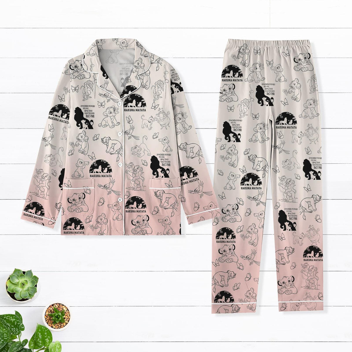 Disney Lion King Pajamas Set, Hakuna Matata Women Pajamas, Simba Timon Pumbaa Thick Pajamas, Magic Kingdom Gift