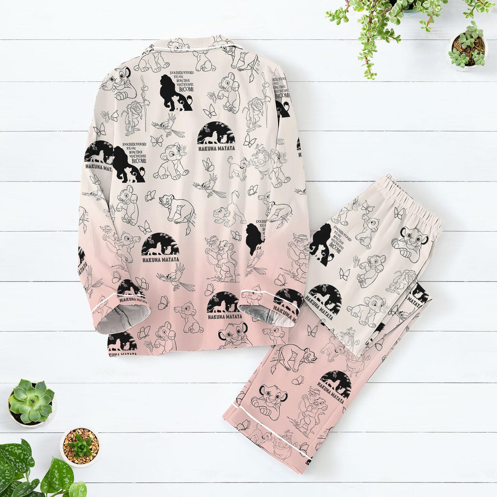 Disney Lion King Pajamas Set, Hakuna Matata Women Pajamas, Simba Timon Pumbaa Thick Pajamas, Magic Kingdom Gift