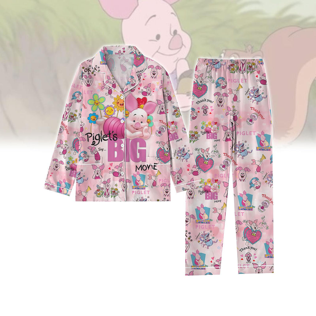 Christmas Piglet Pajamas Set, Cute Disney Winnie The Pooh Happy Piglet Shirt, Disneyland Vacation Holiday Trip Merch, Birthday Gift