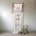 Personalized Embroidered Wedding Welcome Sign: Custom Linen Fabric