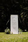 Custom Wedding Fabric Sign, Linen Wedding Welcome Sign, Modern Outdoor Wedding Banner, Personalized Wedding Decoration,Engagement Party Sign