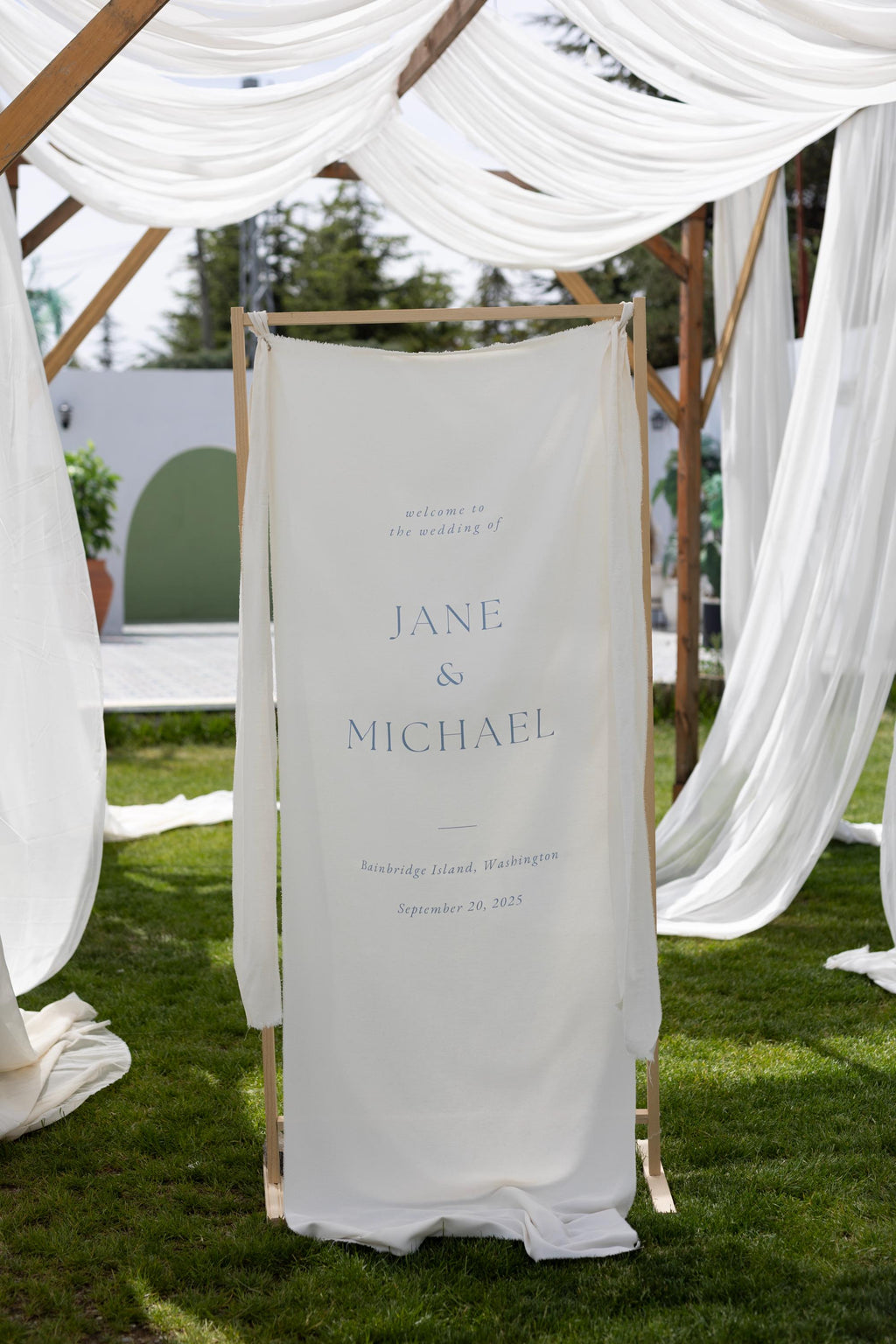 Modern Wedding Welcome Sign, Fabric Sign, Wedding Fabric Welcome Sign, Custom Linen Wedding Sign, Boho Wedding, Wedding Welcome Sign