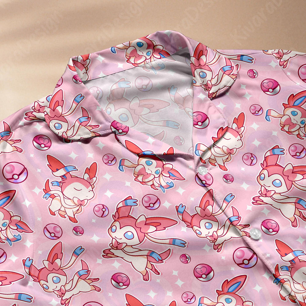 Sylveon Pink Bow Family Pajamas Set Pajamas Comfort for Adult Fans