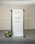 Fabric Wedding Welcome Sign Modern Wedding Welcome Sign Fabric Linen Custom Wedding ceremony Boho Wedding Welcome Sign Ceremony Sign S3