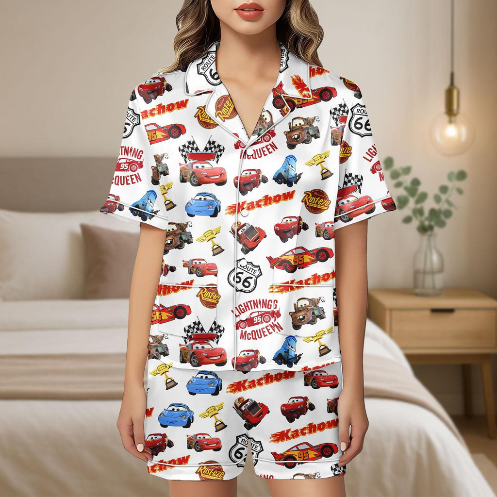 Lightning McQueen Satin Pajamas Set, Disney Cars Pajamas Shorts, Cars Movie Lounge Set, Pixar Up Women Pajamas, Disneyland Gift