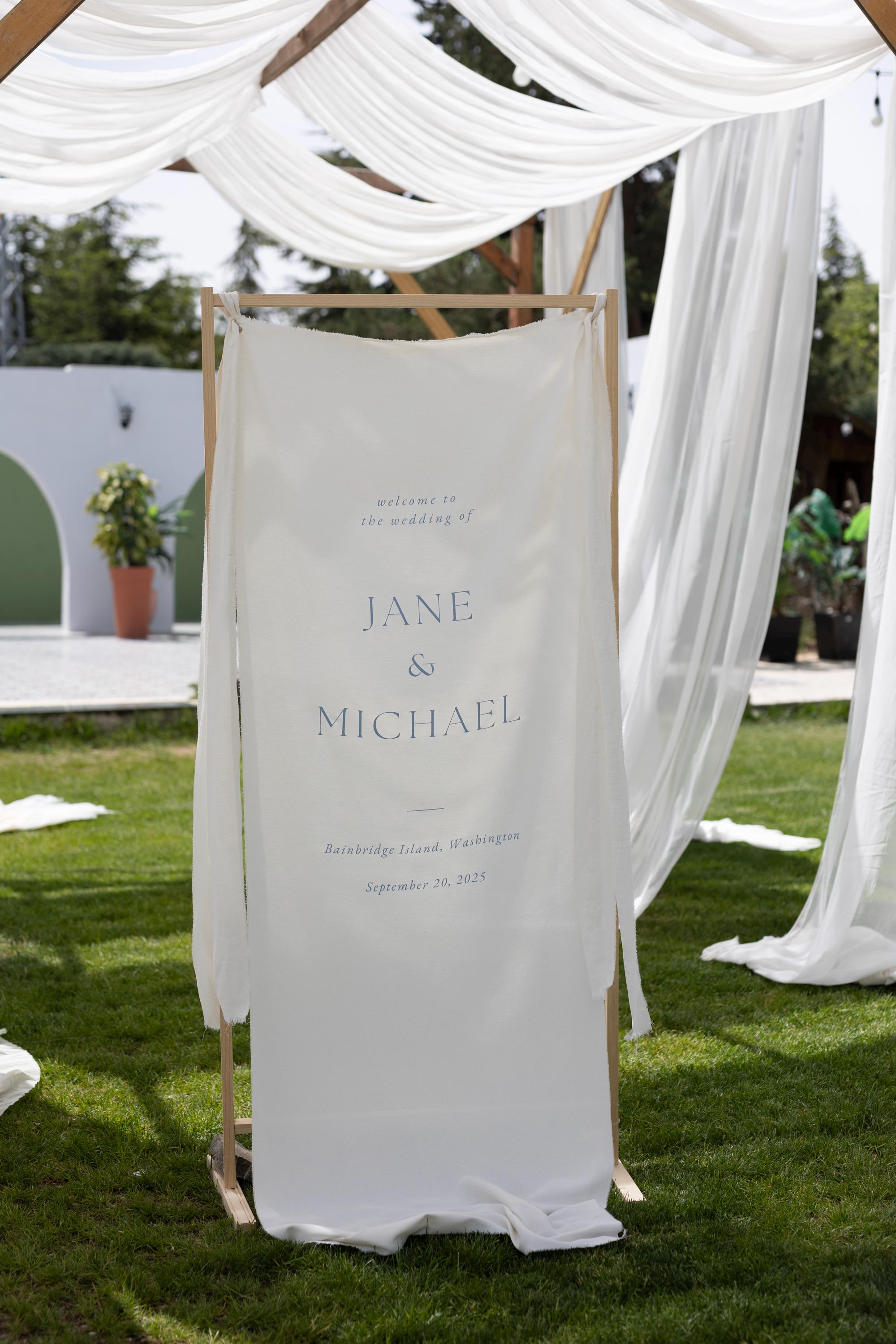 Modern Wedding Welcome Sign, Fabric Sign, Wedding Fabric Welcome Sign, Custom Linen Wedding Sign, Boho Wedding, Wedding Welcome Sign