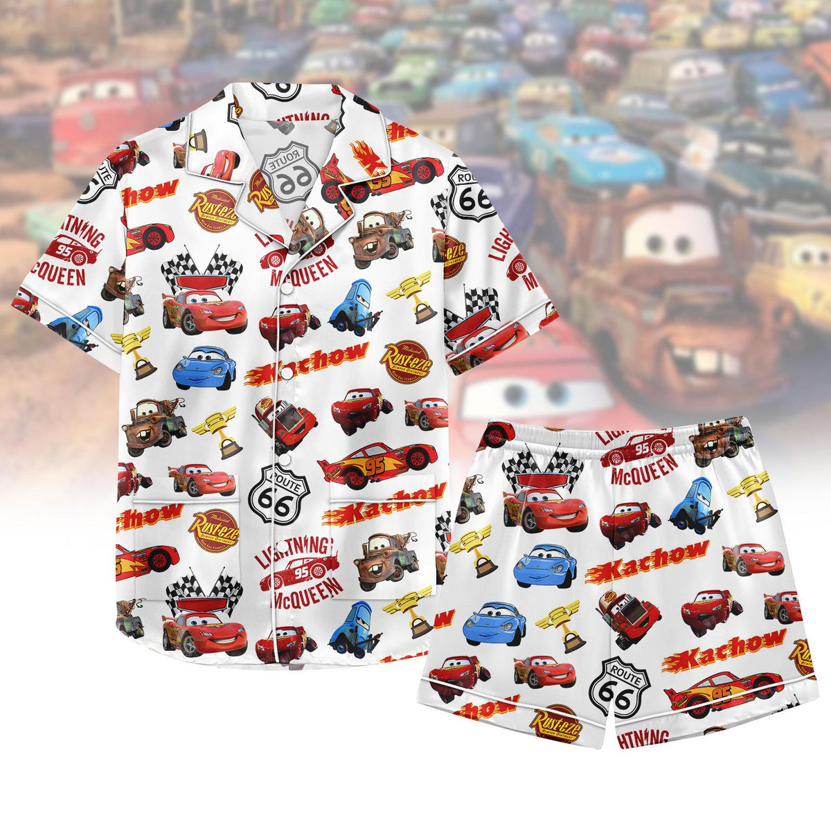 Lightning McQueen Satin Pajamas Set, Disney Cars Pajamas Shorts, Cars Movie Lounge Set, Pixar Up Women Pajamas, Disneyland Gift