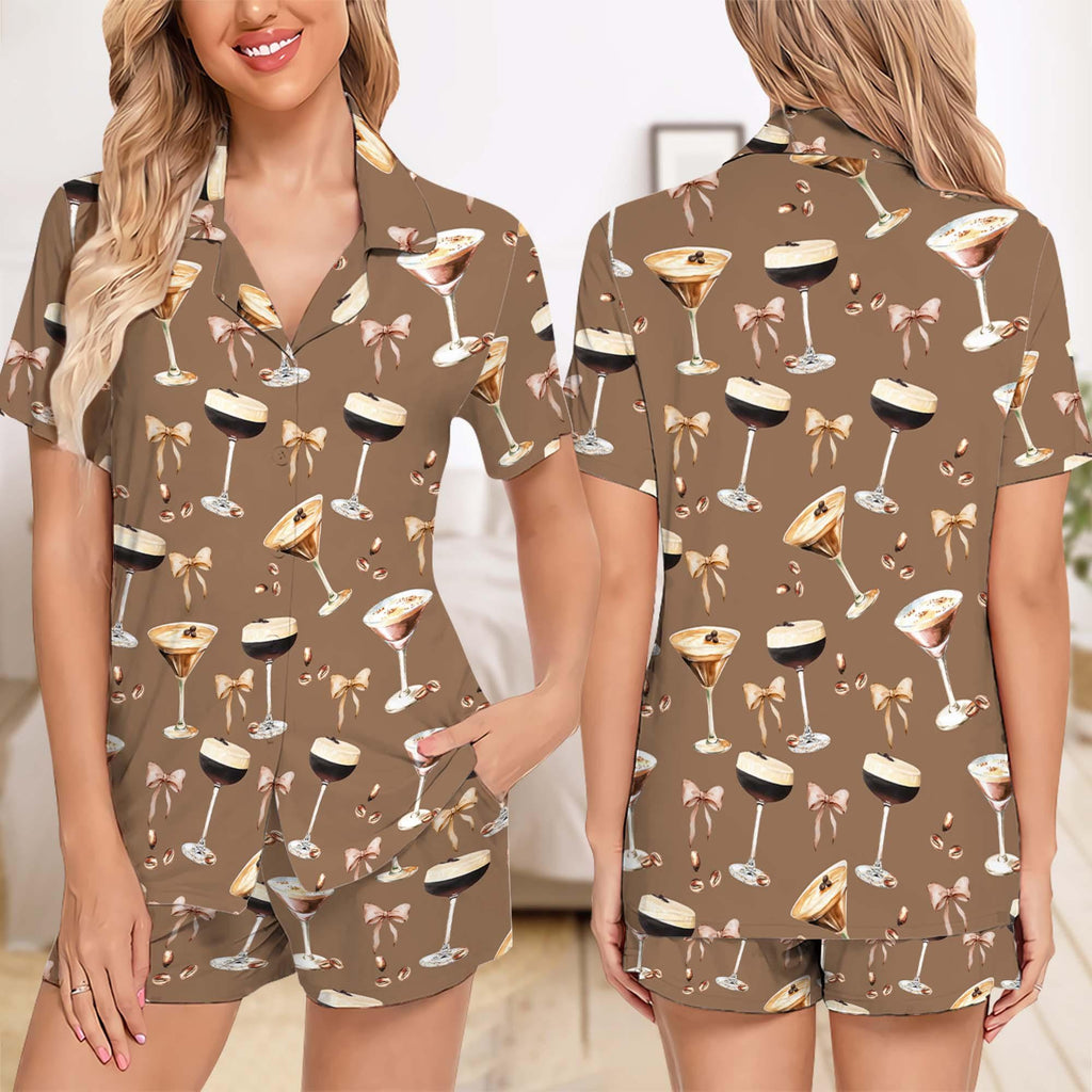 Espresso Martini Short Pajamas, Espresso Martini Pajamas Gift, Trending Espresso Martini Short Pajamas Set, Espresso Martini Pajamas Gifts