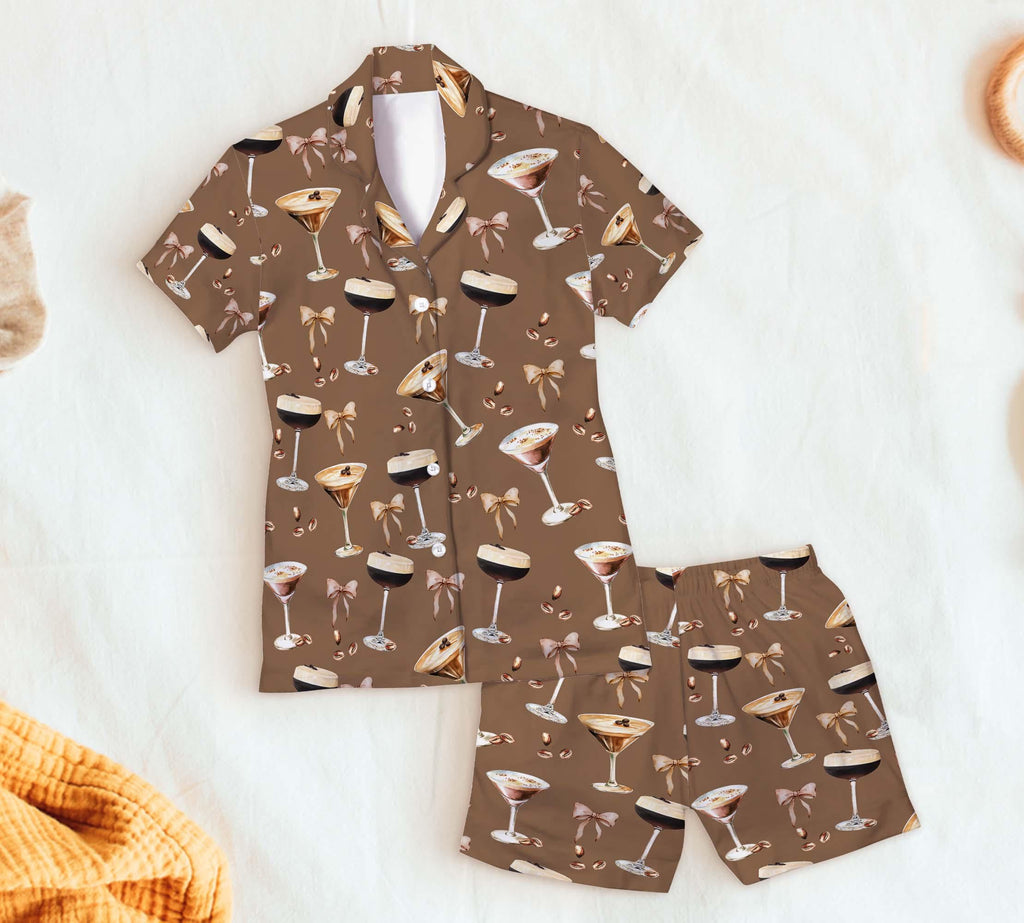 Espresso Martini Short Pajamas, Espresso Martini Pajamas Gift, Trending Espresso Martini Short Pajamas Set, Espresso Martini Pajamas Gifts