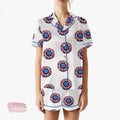 American Flower Set – Patriotic Starburst Pajama Shorts | USA Summer Sleepwear | 4th of July Lounge Gift