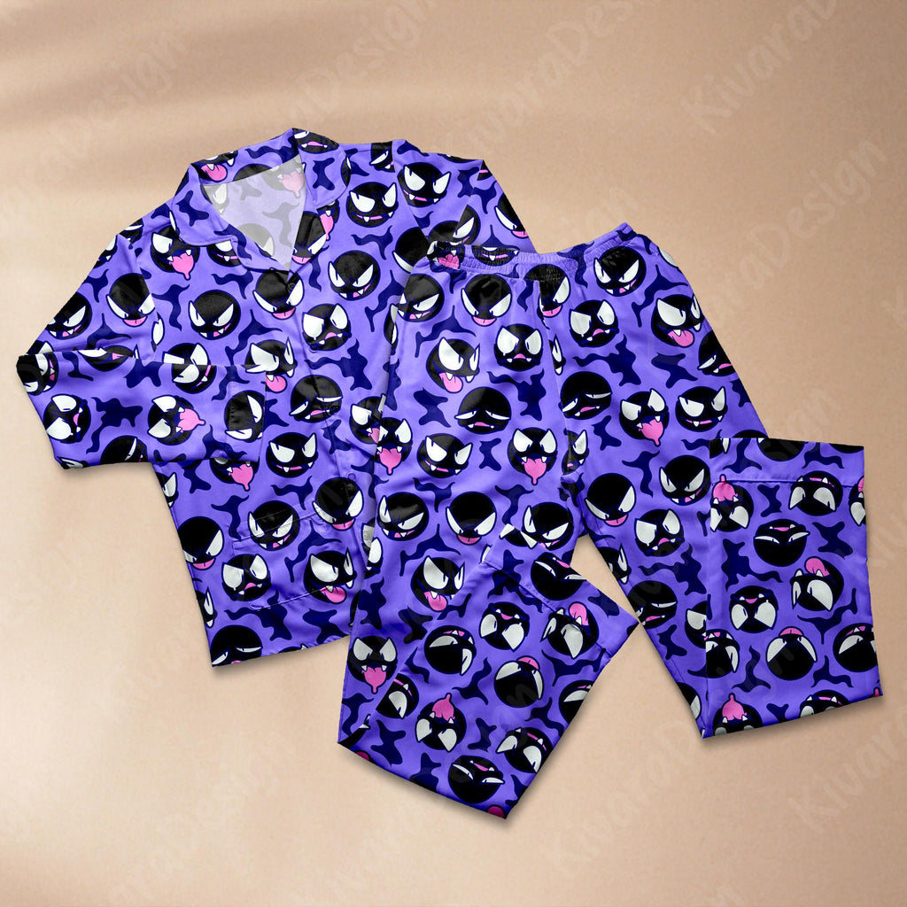 Gastly Ghost Funny Pajamas Set Shadow Type Pajamas Comfort for Adult Fans