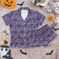 Disney Haunted Mansion Satin Short Pajamas set, Hitchhiking Ghosts Women Pajamas, Horror Movie Shorts Pajamas, Bridesmaid Pajamas