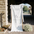 Custom Linen Wedding Welcome Sign – Elegant Fabric Signage – Classic Wedding Decor – Personalized Textile Sign – Special Day Entrance Sign