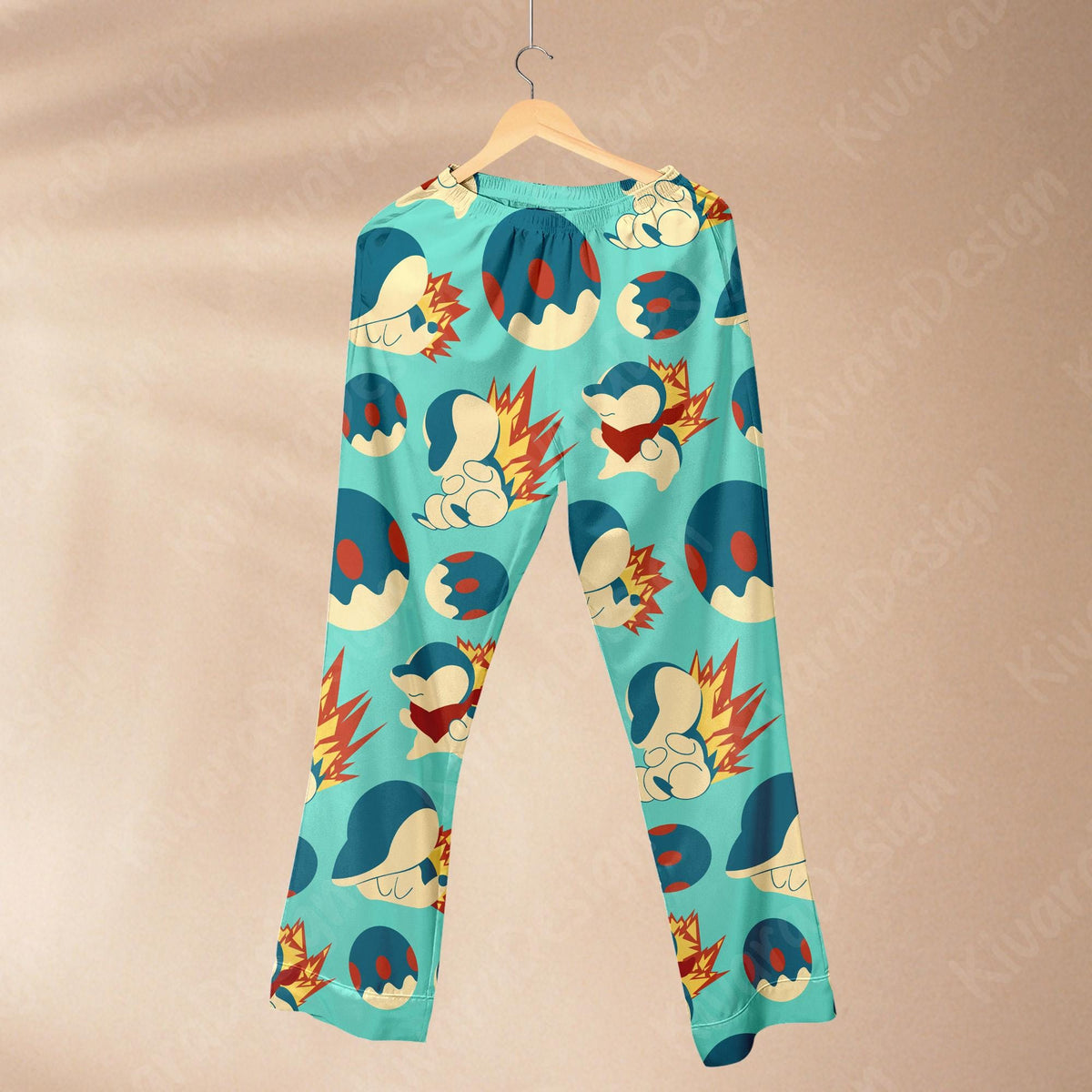 Cyndaquil Pajamas Set Cute Anime Shirt for Adult Fans - Pajama Set - Kawaii Gift for Fans