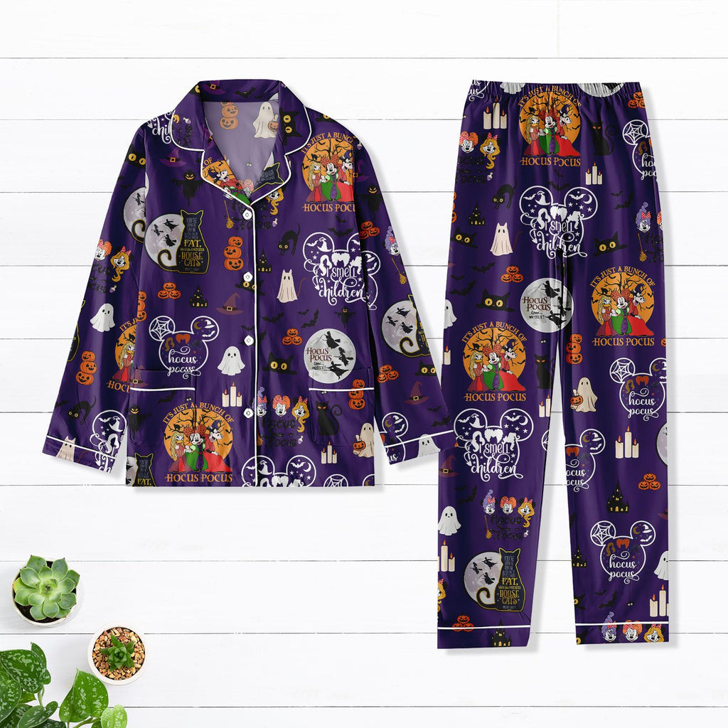 Mickey Hocus Pocus Pajamas Set, Disney Sanderson Sisters Women Pajamas, Spooky Season, Trick Or Treat Pj Set