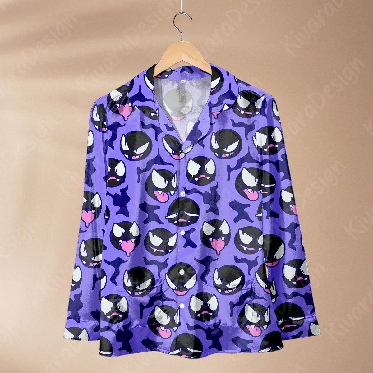 Gastly Ghost Funny Pajamas Set Shadow Type Pajamas Comfort for Adult Fans