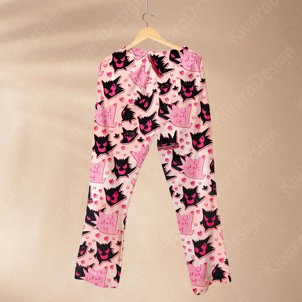 Ghost Love Funny Pajamas Set Gengar Jigglypuff Loungewear Pajamas Comfort for Fans
