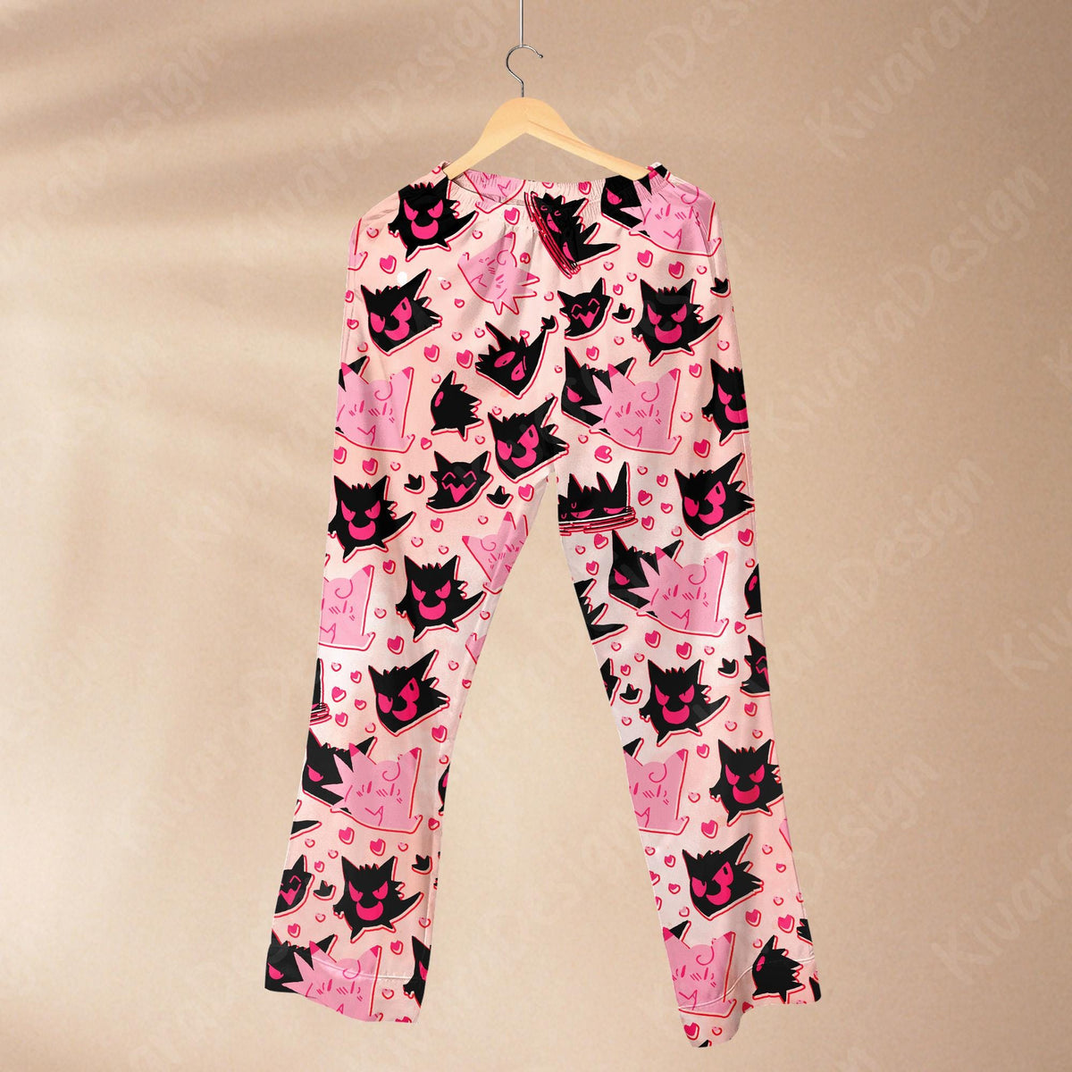 Ghost Love Funny Pajamas Set Gengar Jigglypuff Loungewear Pajamas Comfort for Fans