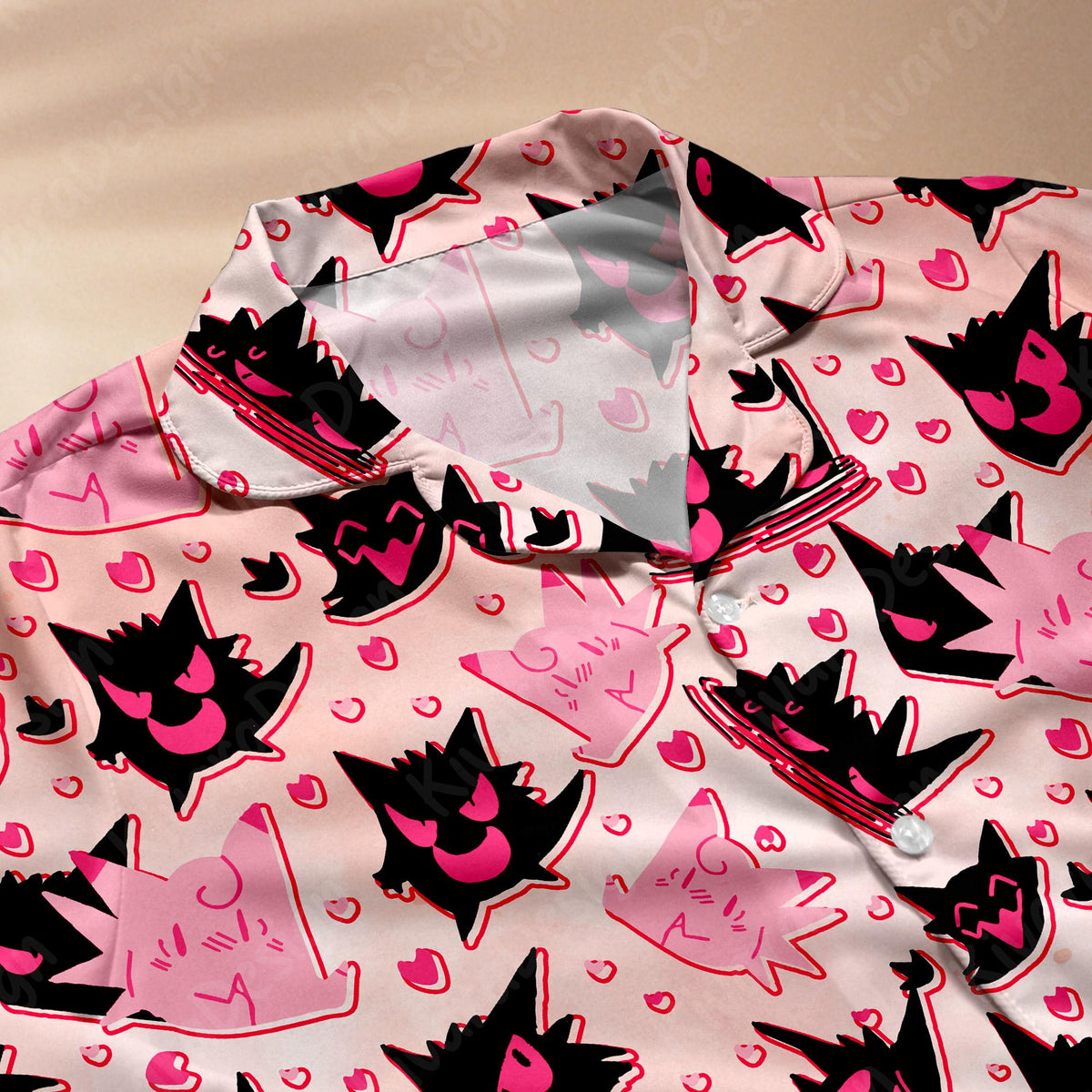 Ghost Love Funny Pajamas Set Gengar Jigglypuff Loungewear Pajamas Comfort for Fans