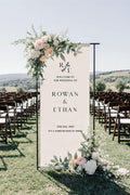 Custom Linen Wedding Sign: Personalized Memorial Banner