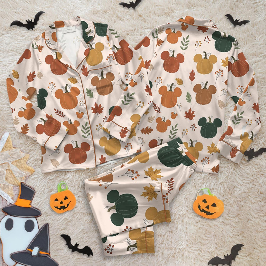 Disney Halloween Mickey Pumpkin Pajamas Set, Fall Disney Mickey Mouse Pajamas, Spooky Season