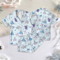 Disney Cinderella Satin Pajamas Short set, Disney Princess Short Sleeve Pjs, Fairytale Pjs Shorts, Coquette Bow Princess Pajamas