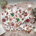 Disney Christmas Mickey Candy Satin Pajamas Set, Mickey Mouse Snacks Pajamas, Disneyland Very Merry Xmas Holiday