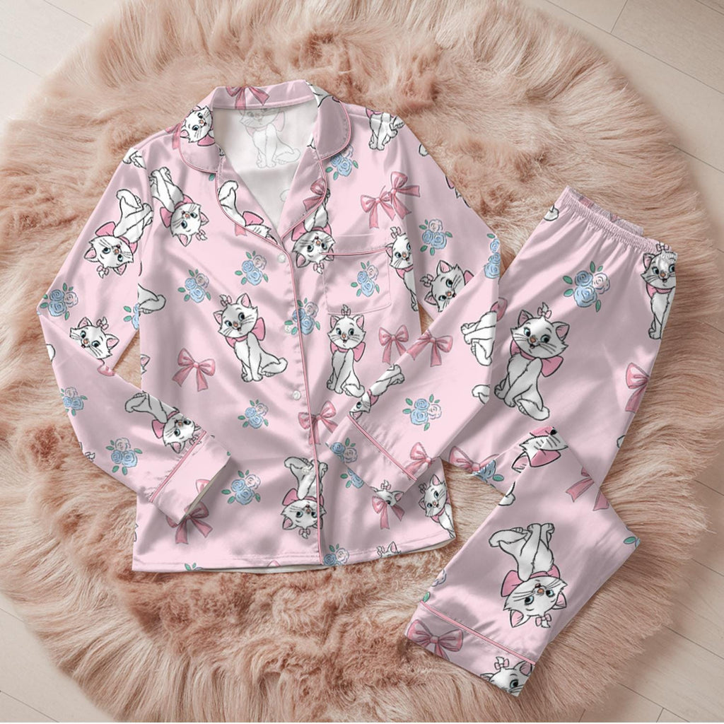 Coquette Bow Disney The Aristocats Marie Cat Pajama Set, Disney Marie Cat Sleepwear, Disneyland Girls Trip