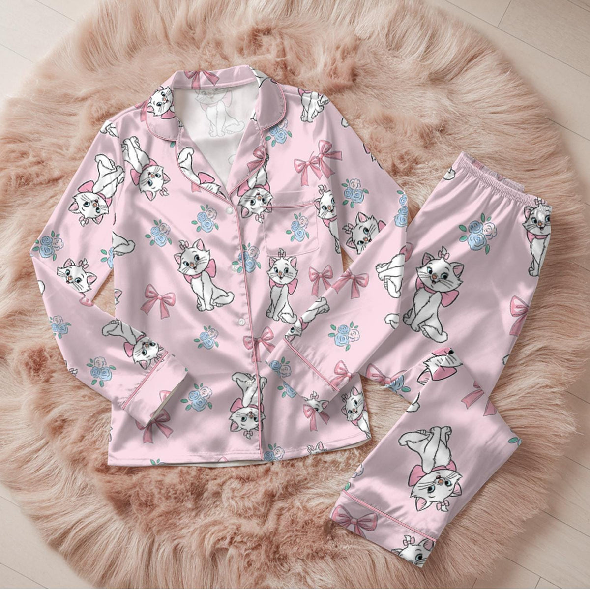 Coquette Bow Disney The Aristocats Marie Cat Pajama Set, Disney Marie Cat Sleepwear, Disneyland Girls Trip