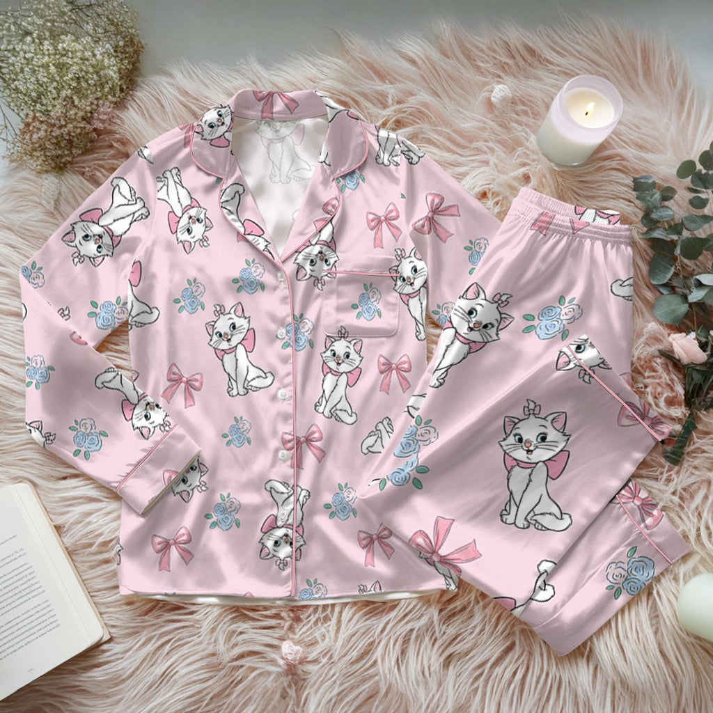 Coquette Bow Disney The Aristocats Marie Cat Pajama Set, Disney Marie Cat Sleepwear, Disneyland Girls Trip