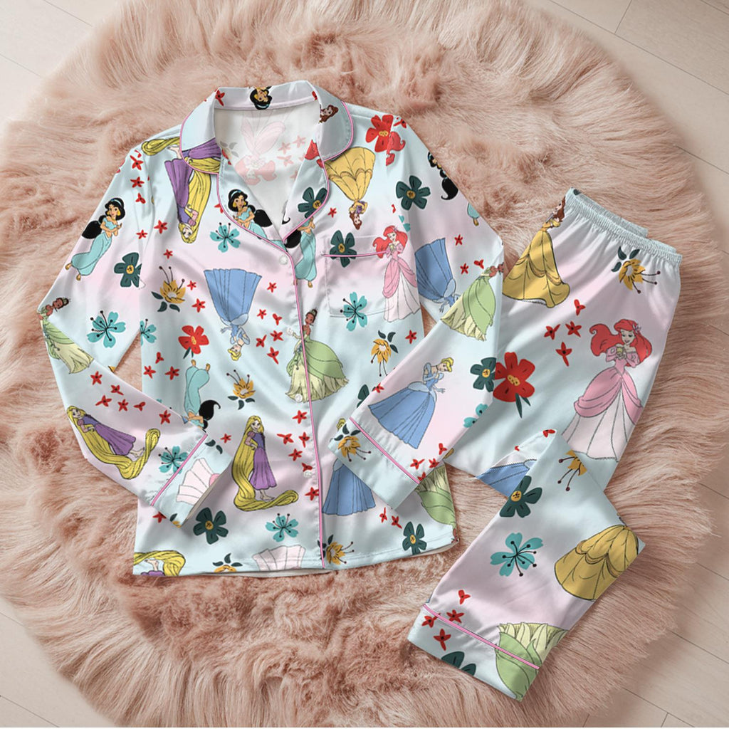 Disney All Princess Characters Pajama Set, Disneyland Princess Womens Pajamas, Bridesmaid Pajamas